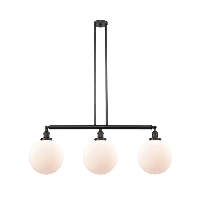 Franklin Restoration X-Large Beacon LED 42 inch Oil Rubbed Bronze Island Light Ceiling Light in Matte White Glass, Franklin Restoration