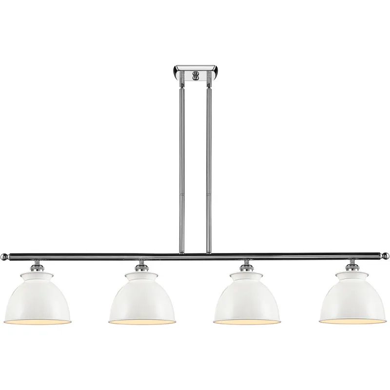 Ballston Adirondack LED 48 inch Polished Chrome Island Light Ceiling Light in Glossy White, Ballston