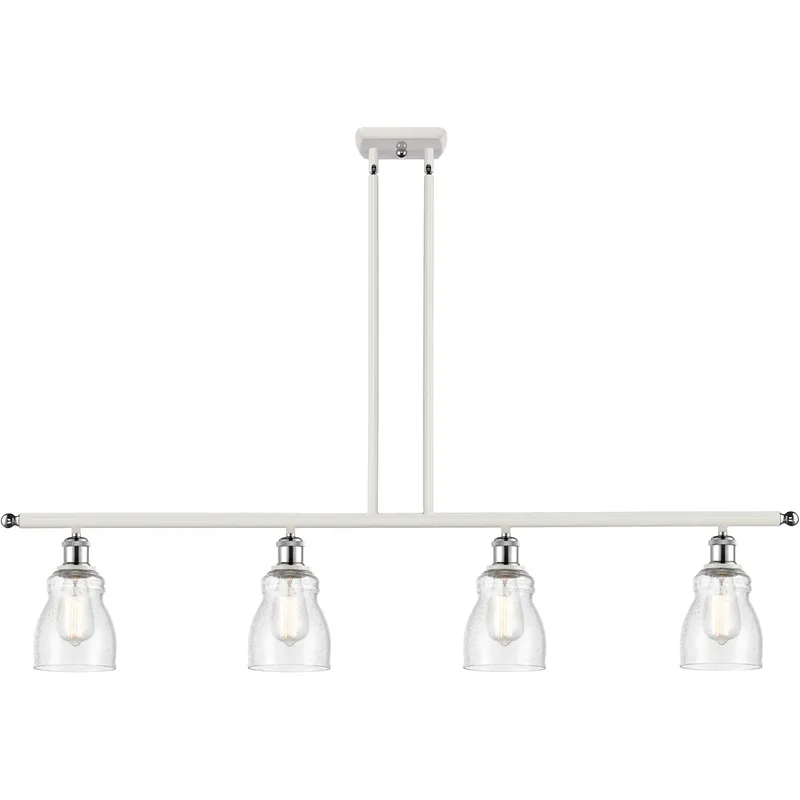 Ballston Ellery LED 48 inch White and Polished Chrome Island Light Ceiling Light in Seedy Glass, Ballston