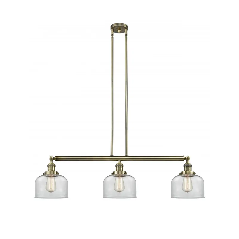 Franklin Restoration Large Bell LED 40.5 inch Antique Brass Island Light Ceiling Light in Clear Glass, Franklin Restoration