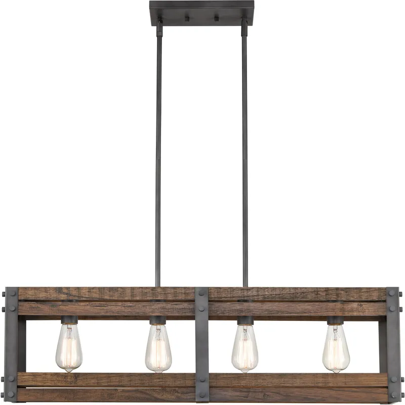 Austin 4 Light 36 inch Aged Gun Metal Island Light Ceiling Light