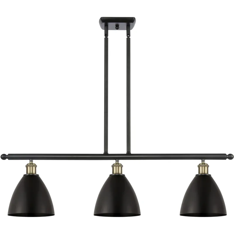 Ballston Dome 3 Light 36 inch Black Antique Brass Island Light Ceiling Light