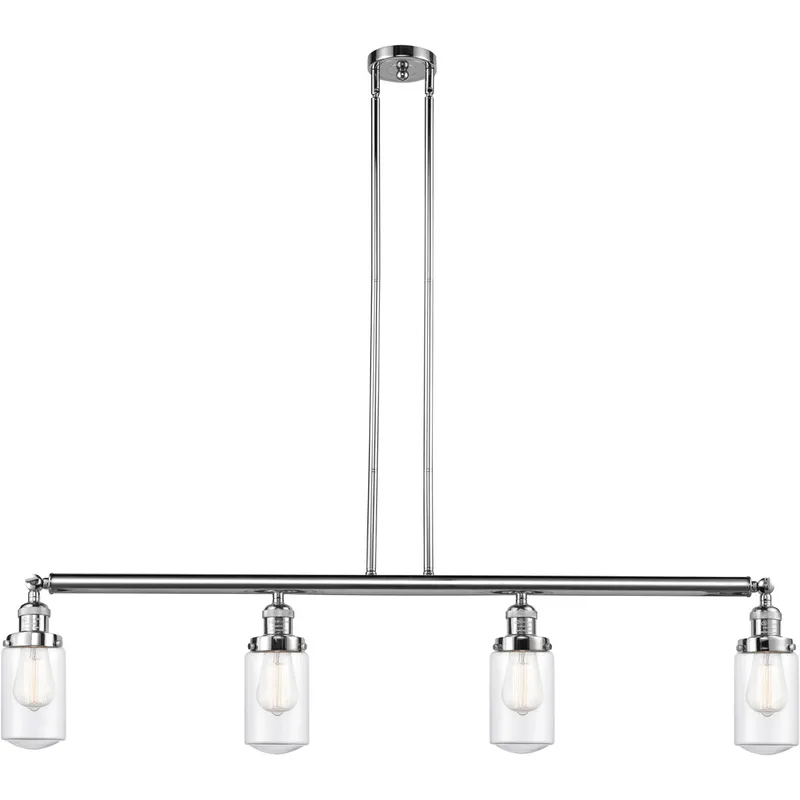 Franklin Restoration Dover LED 49.13 inch Polished Chrome Island Light Ceiling Light in Clear Glass, Franklin Restoration