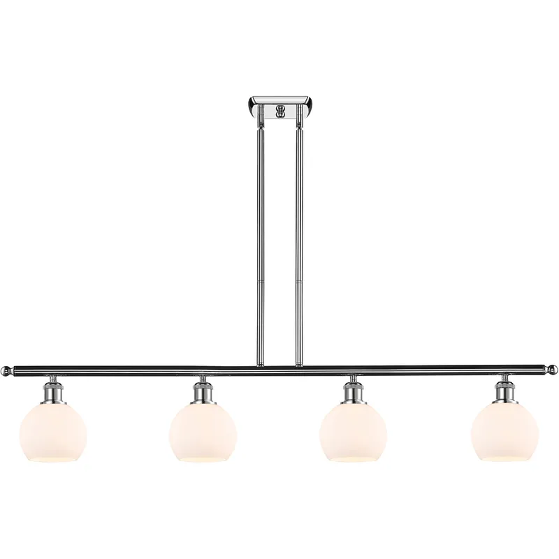 Ballston Athens LED 48 inch Polished Chrome Island Light Ceiling Light in Matte White Glass