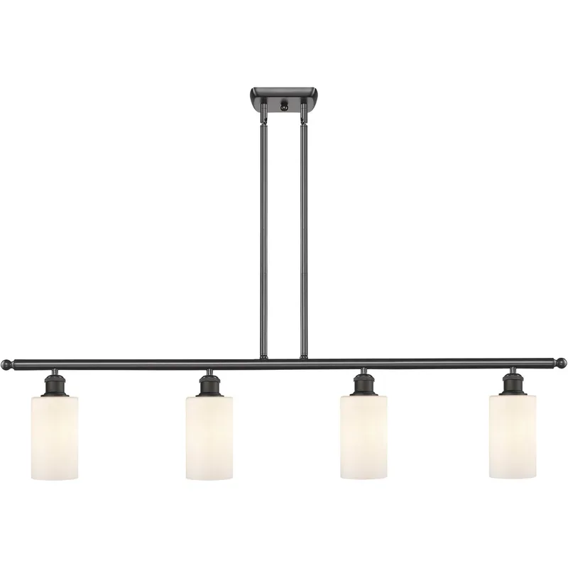 Ballston Clymer LED 48 inch Oil Rubbed Bronze Island Light Ceiling Light in Matte White Glass, Ballston