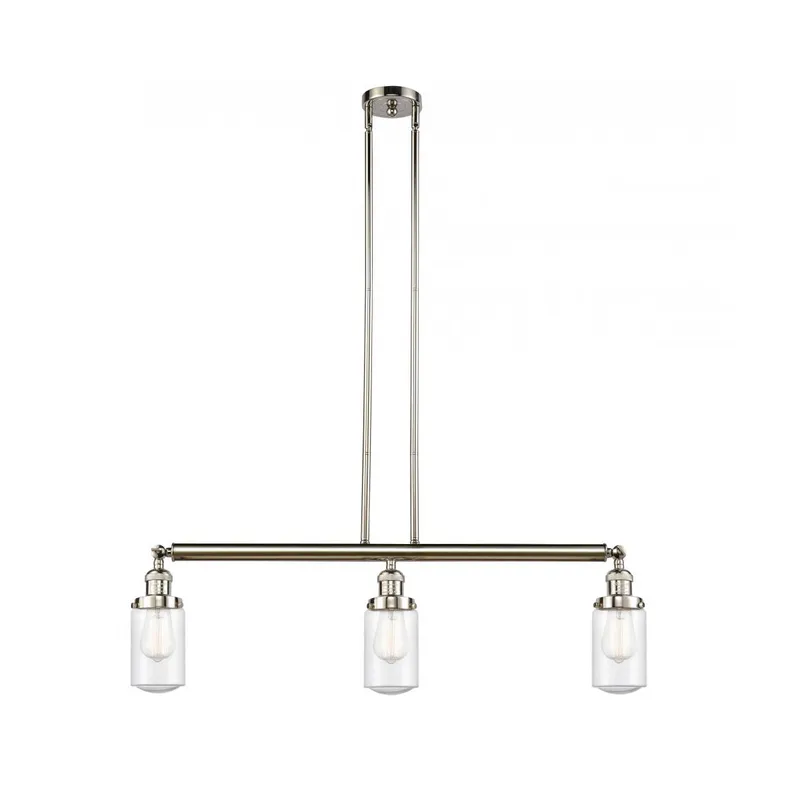 Franklin Restoration Dover 3 Light 37 inch Polished Nickel Island Light Ceiling Light in Seedy Glass, Franklin Restoration