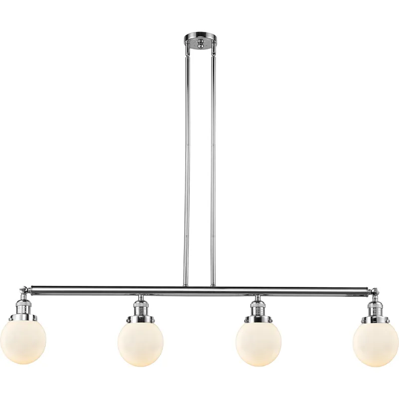 Franklin Restoration Beacon LED 50.63 inch Polished Chrome Island Light Ceiling Light in Matte White Glass, Franklin Restoration