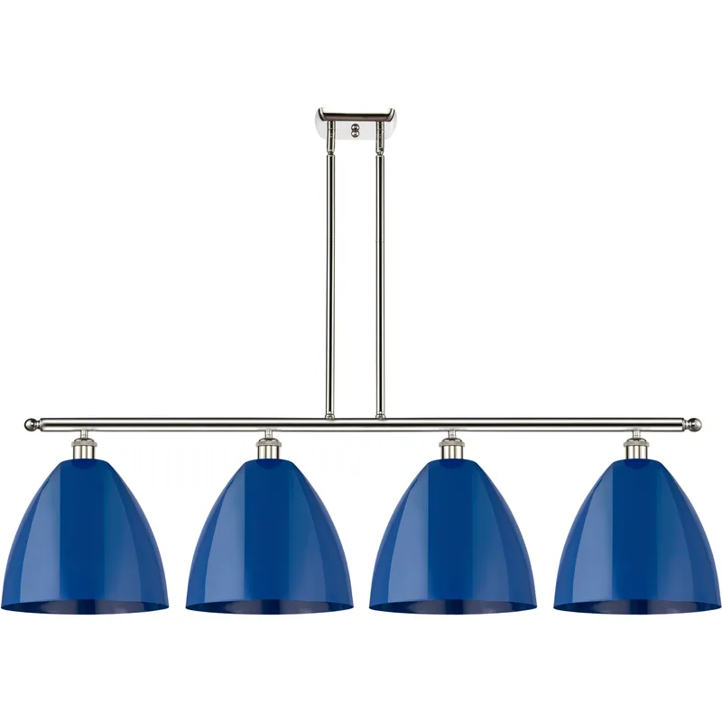 Ballston Plymouth Dome LED 50.25 inch Polished Nickel Island Light Ceiling Light in Matte Blue