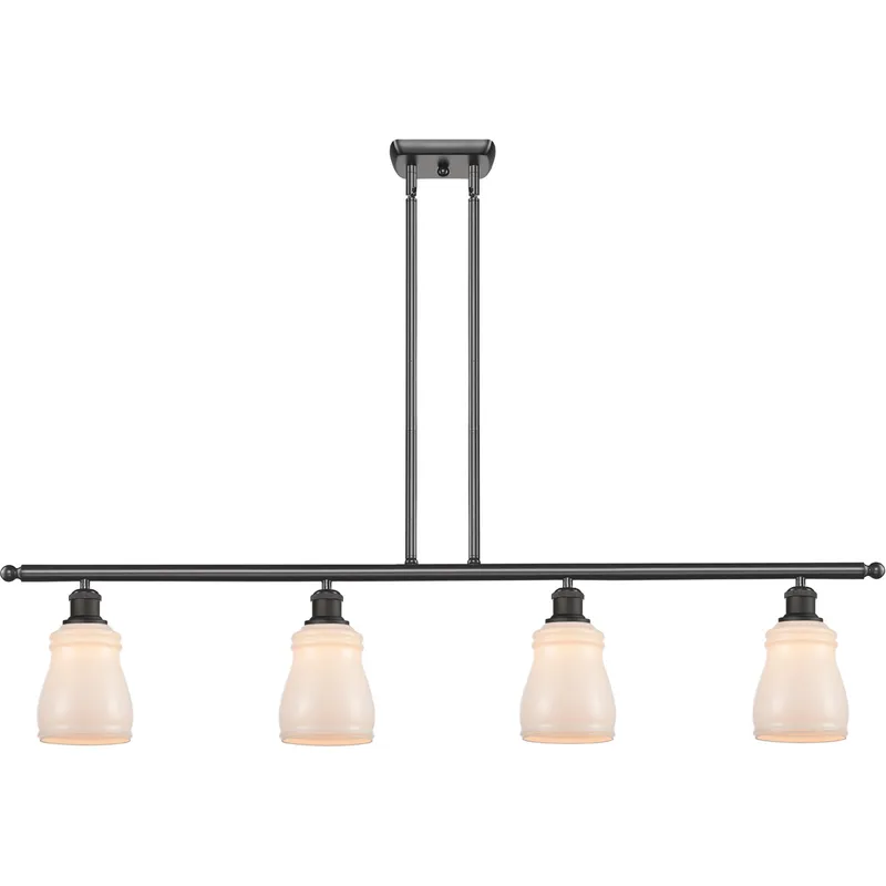 Ballston Ellery LED 48 inch Oil Rubbed Bronze Island Light Ceiling Light in White Glass, Ballston