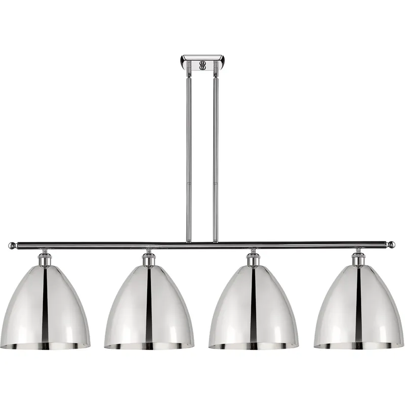 Ballston Plymouth Dome LED 48 inch Antique Brass Island Light Ceiling Light in Matte Red