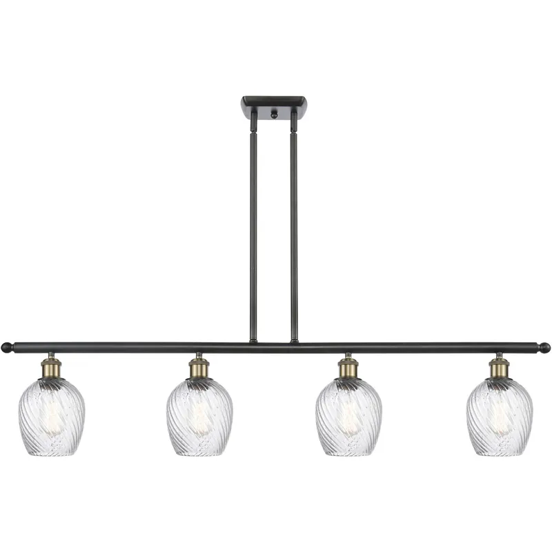 Ballston Salina LED 48 inch Black Antique Brass Island Light Ceiling Light, Ballston