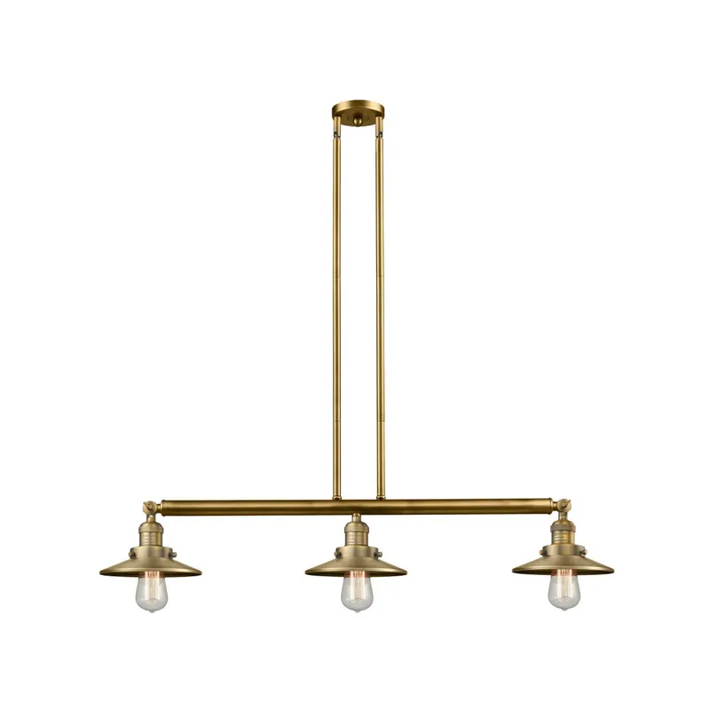 Franklin Restoration Railroad LED 41 inch Brushed Brass Island Light Ceiling Light, Franklin Restoration