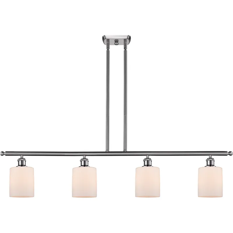 Ballston Cobbleskill LED 48 inch Brushed Satin Nickel Island Light Ceiling Light in Matte White Glass, Ballston