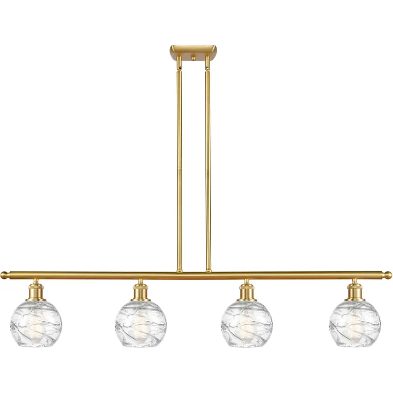 Ballston Small Deco Swirl LED 46 inch Satin Gold Island Light Ceiling Light, Ballston