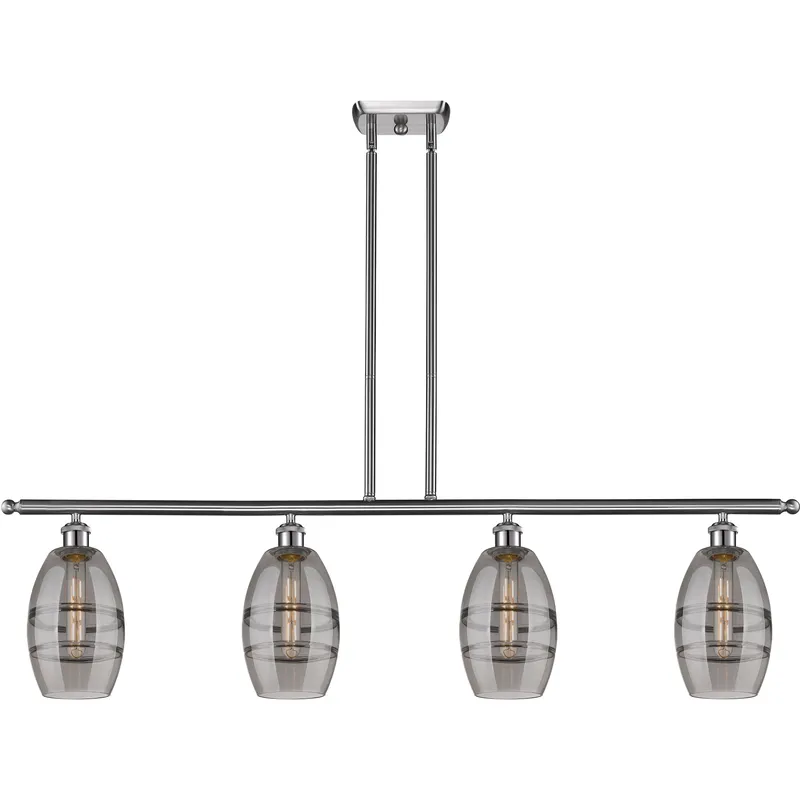Ballston Vaz 4 Light 48 inch Brushed Satin Nickel Stem Hung Island Light Ceiling Light