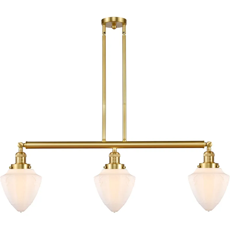 Franklin Restoration Bullet 3 Light 38 inch Satin Gold Island Light Ceiling Light