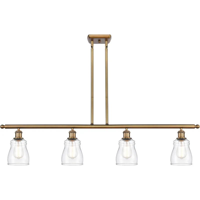 Ballston Ellery LED 48 inch Brushed Brass Island Light Ceiling Light in Clear Glass, Ballston