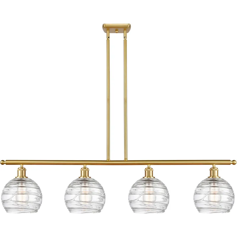 Ballston Deco Swirl LED 48 inch Satin Gold Island Light Ceiling Light, Ballston