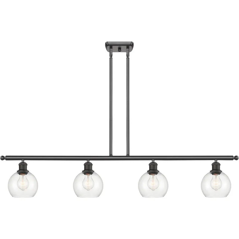 Ballston Athens LED 48 inch Oil Rubbed Bronze Island Light Ceiling Light in Clear Glass