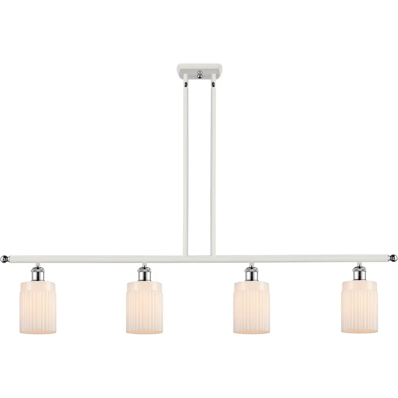 Ballston Hadley LED 48 inch White and Polished Chrome Island Light Ceiling Light in Matte White Glass, Ballston