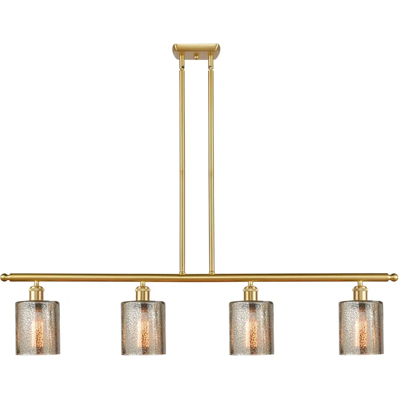 Ballston Cobbleskill LED 48 inch Satin Gold Island Light Ceiling Light in Mercury Glass, Ballston