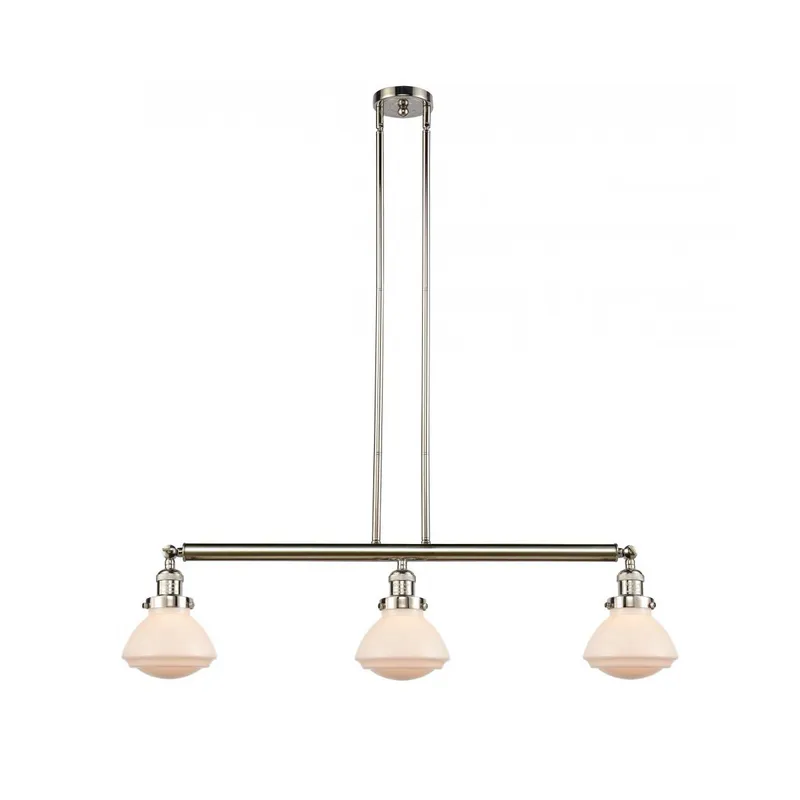 Franklin Restoration Olean LED 39 inch Polished Nickel Island Light Ceiling Light in Matte White Glass, Franklin Restoration