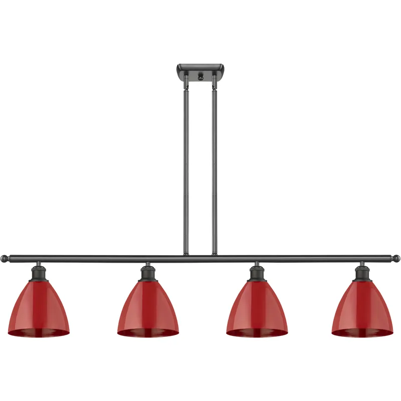 Ballston Plymouth Dome LED 48 inch Oil Rubbed Bronze Island Light Ceiling Light in Matte Red