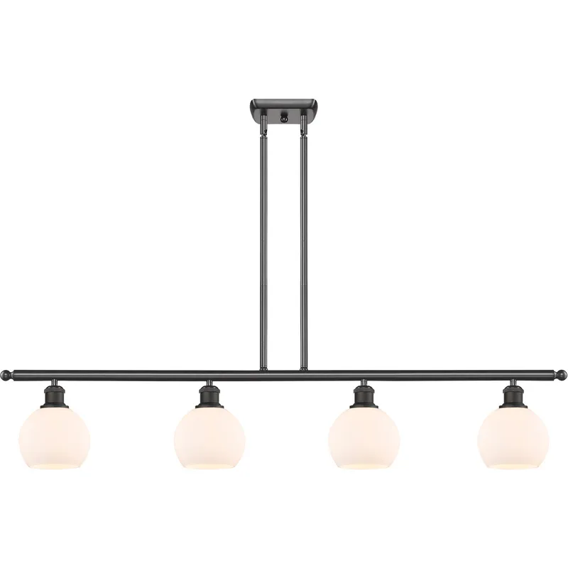 Ballston Athens LED 48 inch Oil Rubbed Bronze Island Light Ceiling Light in Matte White Glass