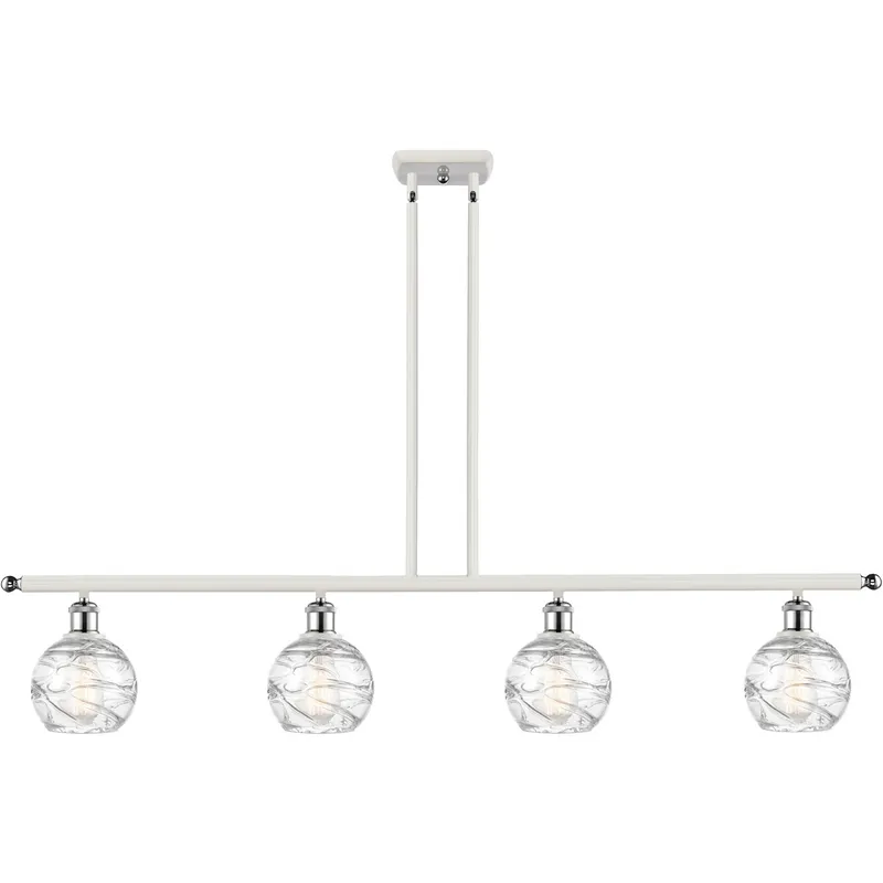Ballston Small Deco Swirl LED 46 inch White and Polished Chrome Island Light Ceiling Light, Ballston