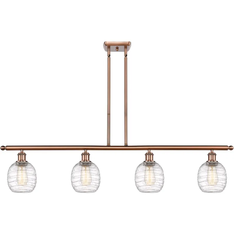 Ballston Belfast 4 Light 48 inch Antique Copper Island Light Ceiling Light