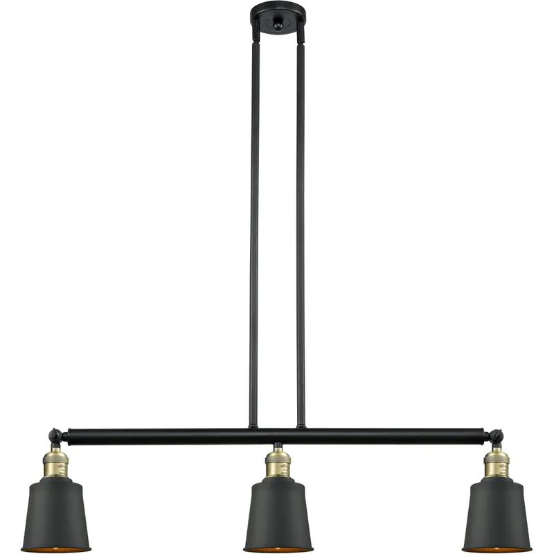 Franklin Restoration Addison LED 38 inch Black Antique Brass Island Light Ceiling Light in Matte Black, Franklin Restoration