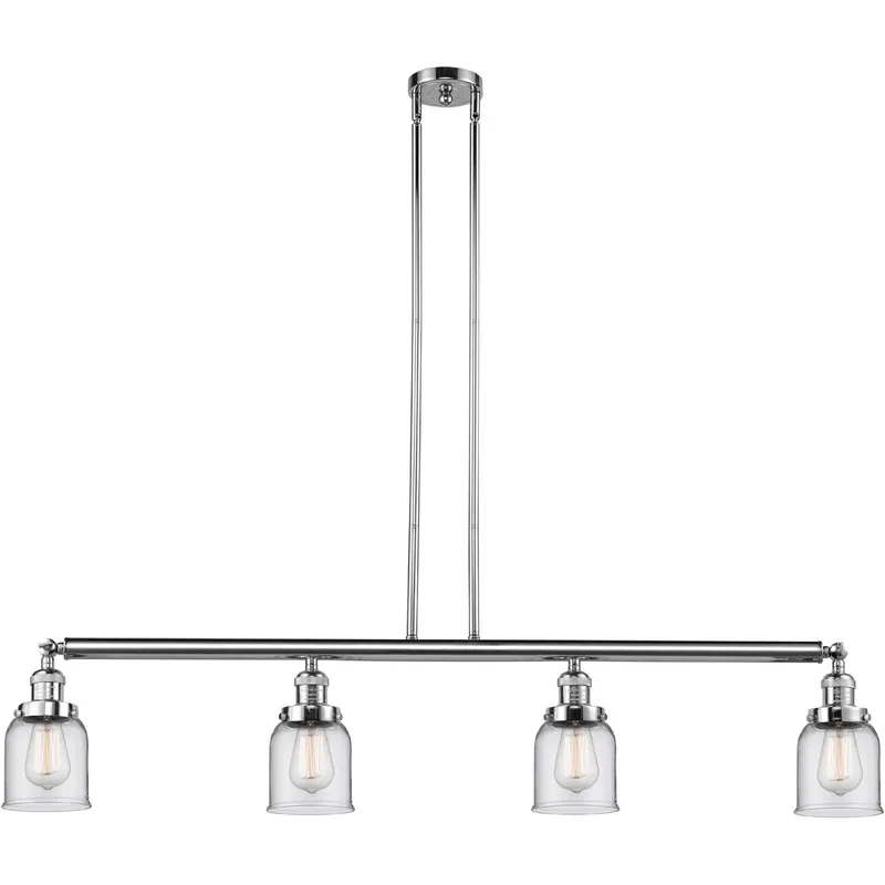 Franklin Restoration Small Bell 4 Light 49.63 inch Polished Chrome Island Light Ceiling Light in Clear Glass, Franklin Restoration