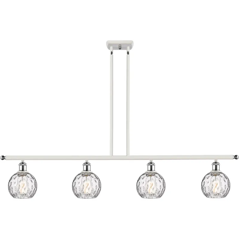 Ballston Athens Water Glass LED 46 inch White and Polished Chrome Island Light Ceiling Light