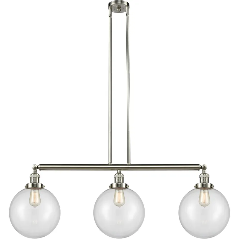 Franklin Restoration X-Large Beacon LED 42 inch Brushed Satin Nickel Island Light Ceiling Light in Clear Glass, Franklin Restoration