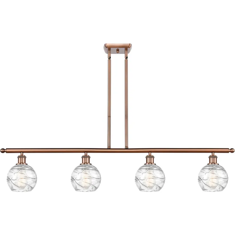 Ballston Small Deco Swirl LED 46 inch Antique Copper Island Light Ceiling Light, Ballston