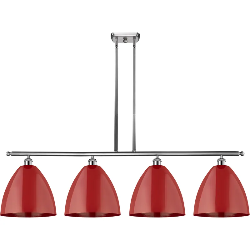 Ballston Plymouth Dome LED 50.25 inch Brushed Satin Nickel Island Light Ceiling Light in Matte Red