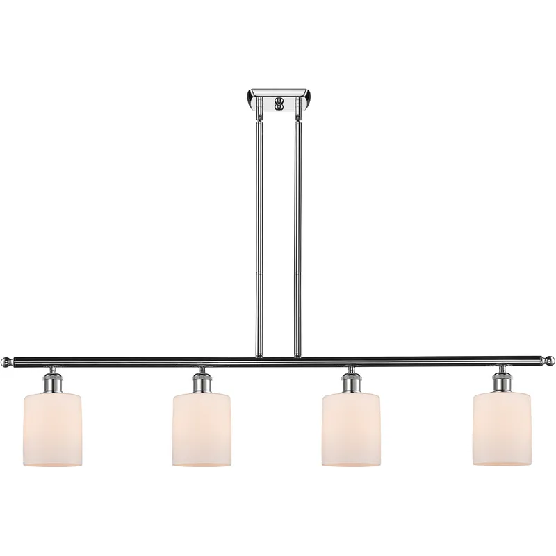 Ballston Cobbleskill LED 48 inch Polished Chrome Island Light Ceiling Light in Matte White Glass, Ballston