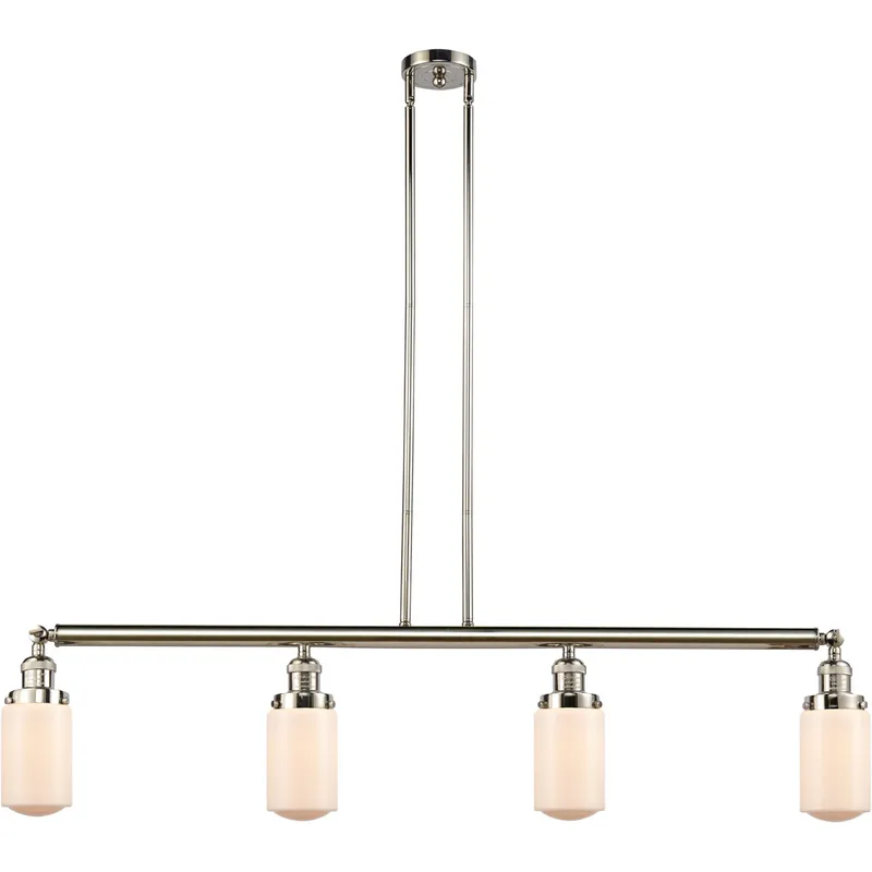 Franklin Restoration Dover LED 49.13 inch Polished Nickel Island Light Ceiling Light in Matte White Glass, Franklin Restoration