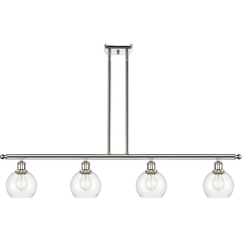 Ballston Athens LED 48 inch Polished Nickel Island Light Ceiling Light in Clear Glass