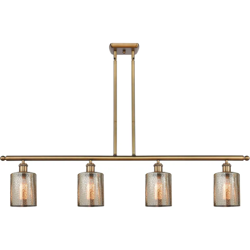 Ballston Cobbleskill LED 48 inch Brushed Brass Island Light Ceiling Light in Mercury Glass, Ballston