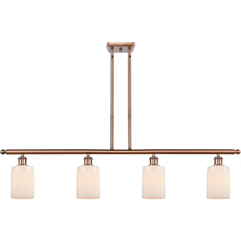 Ballston Hadley LED 48 inch Antique Copper Island Light Ceiling Light in Matte White Glass, Ballston