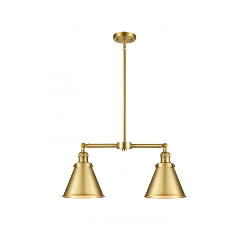 Franklin Restoration Appalachian 2 Light 23 inch Satin Gold Island Light Ceiling Light, Franklin Restoration
