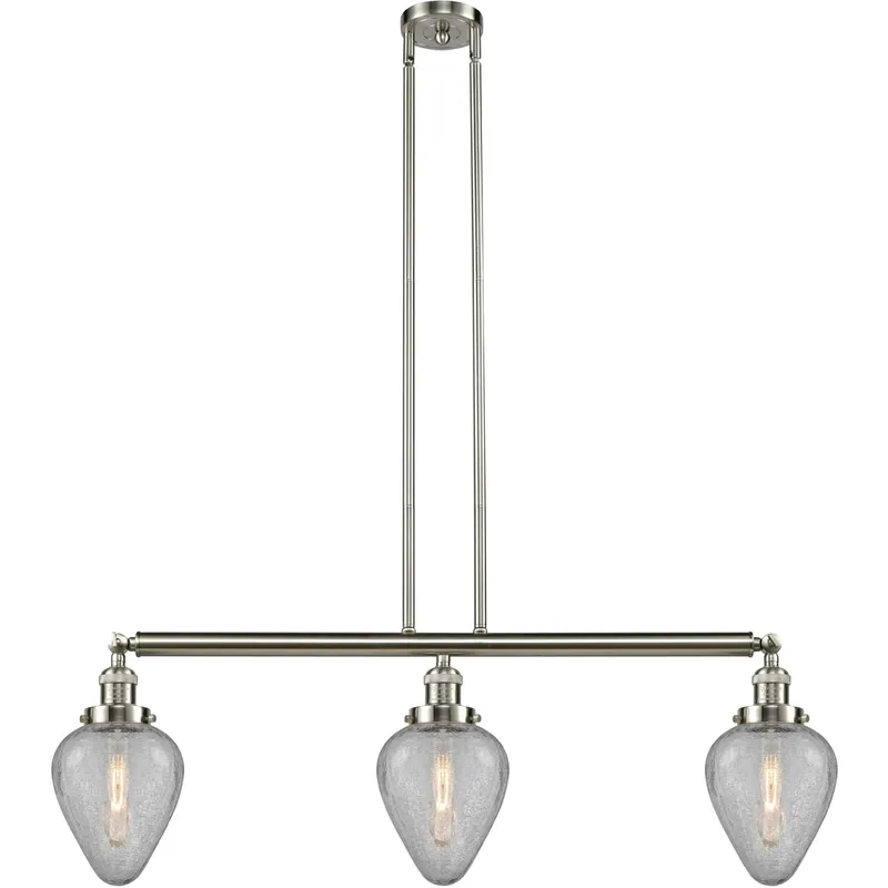 Franklin Restoration Geneseo 3 Light 38 inch Brushed Satin Nickel Island Light Ceiling Light, Franklin Restoration