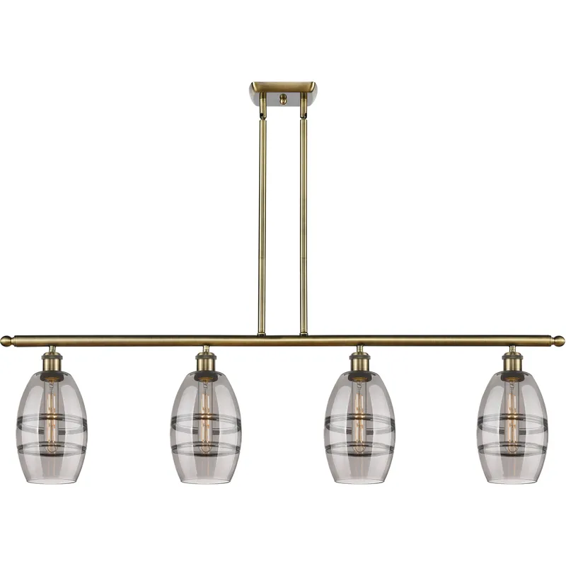 Ballston Vaz 4 Light 48 inch Antique Brass Stem Hung Island Light Ceiling Light