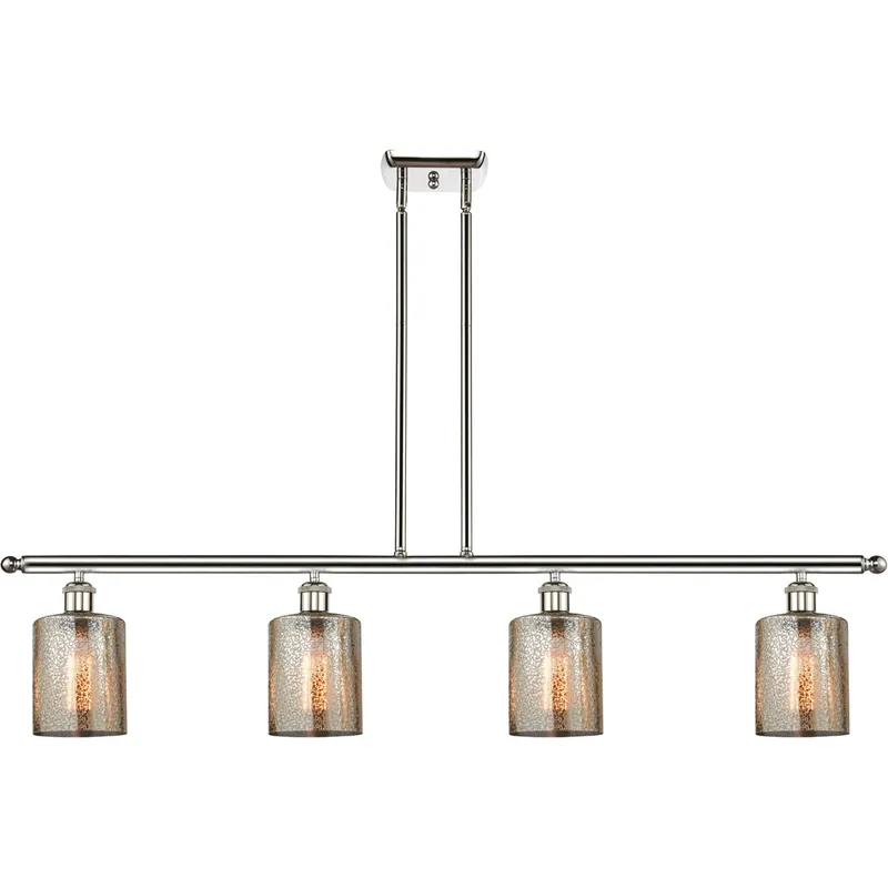 Ballston Cobbleskill LED 48 inch Polished Nickel Island Light Ceiling Light in Mercury Glass, Ballston