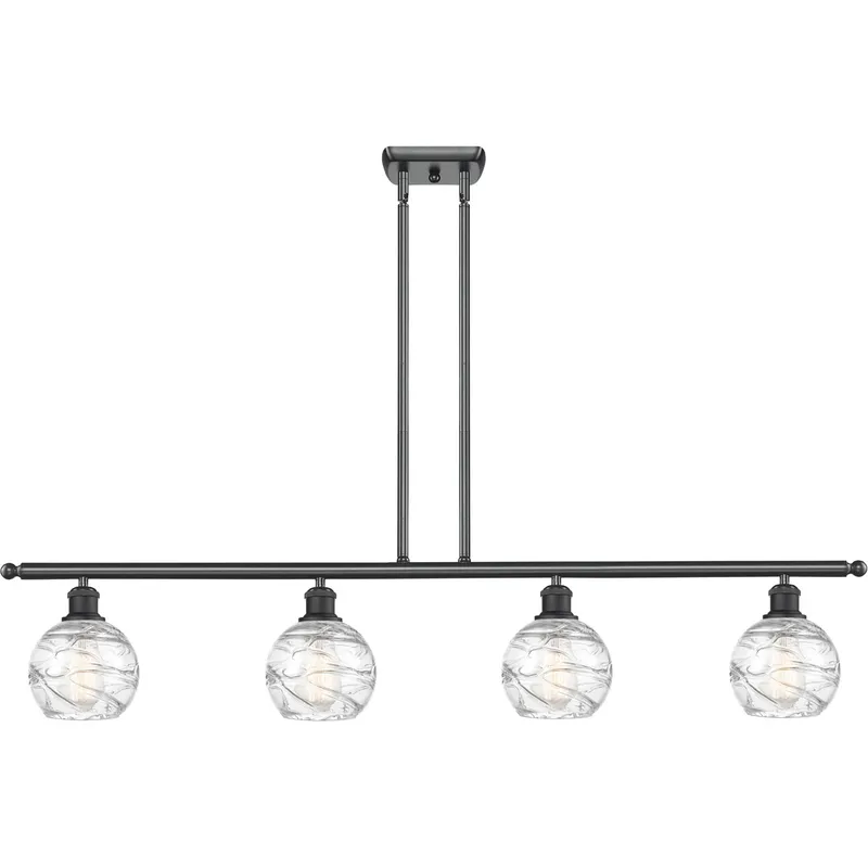 Ballston Small Deco Swirl LED 46 inch Matte Black Island Light Ceiling Light, Ballston