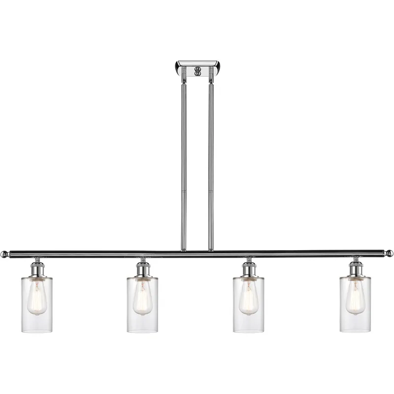 Ballston Clymer LED 48 inch Polished Chrome Island Light Ceiling Light in Clear Glass, Ballston