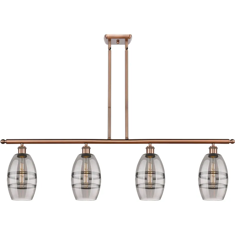 Ballston Vaz 4 Light 48 inch Antique Copper Stem Hung Island Light Ceiling Light