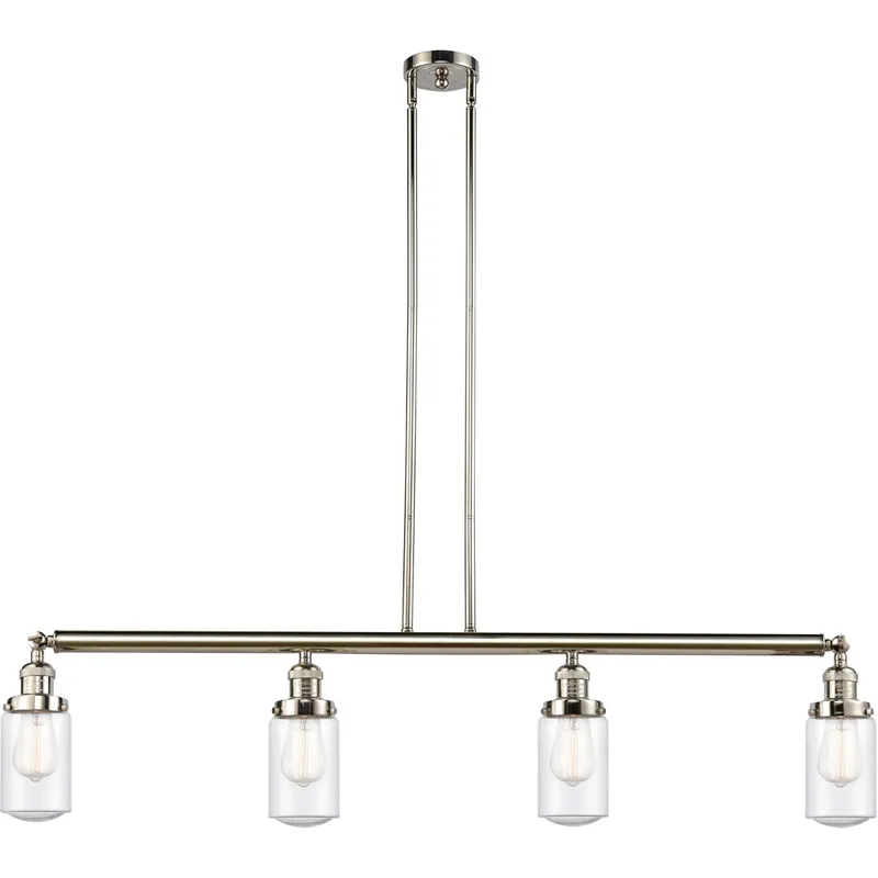 Franklin Restoration Dover LED 49.13 inch Polished Nickel Island Light Ceiling Light in Seedy Glass, Franklin Restoration