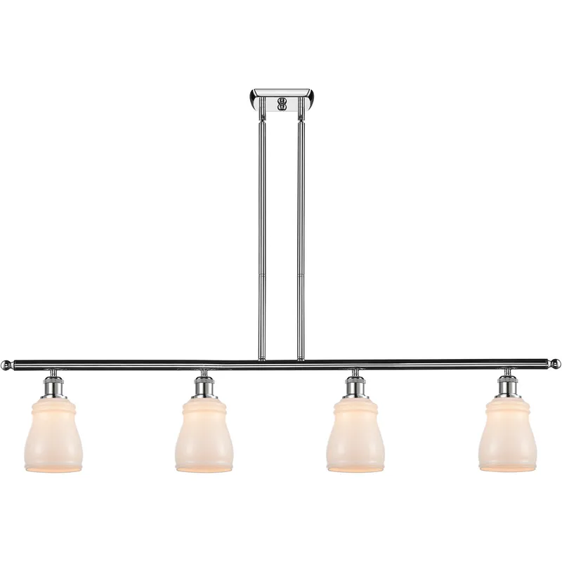 Ballston Ellery LED 48 inch Polished Chrome Island Light Ceiling Light in White Glass, Ballston